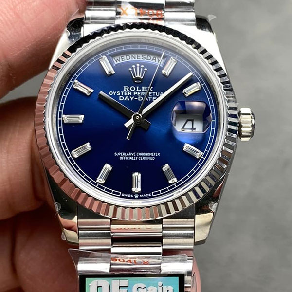 【QF製 加重版】 ロレックスコピー デイデイト M128236-0023 ブルー 愛用者が多い